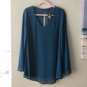 Double Zero Medium Teal Long Sleeve Top